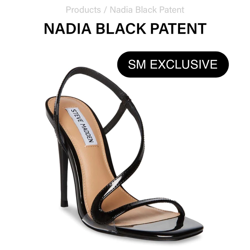 Steve Madden Nadia Black Patent Leather Stiletto Slingback 6.5